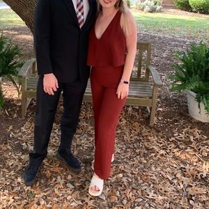 Burgundy Deep V Jumper Fits Size S/M